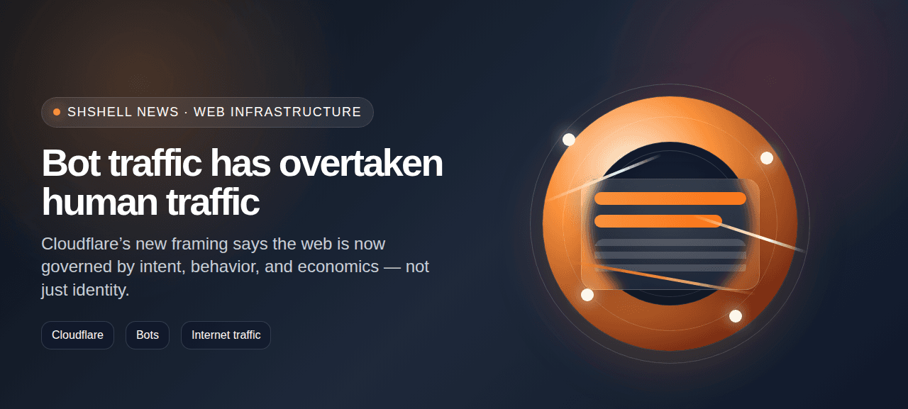 Cloudflare Says Bot Traffic Has Overtaken Human Traffic, and the Web’s Old Mental Model Is Breaking