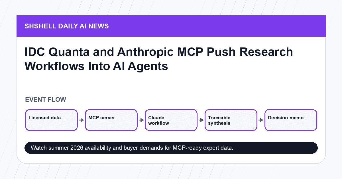 IDC Quanta and Anthropic MCP Push Research Workflows Into AI Agents