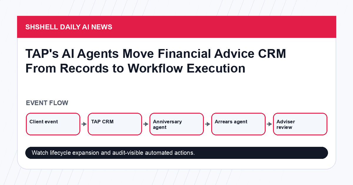 TAP's AI Agents Move Financial Advice CRM From Records to Workflow Execution